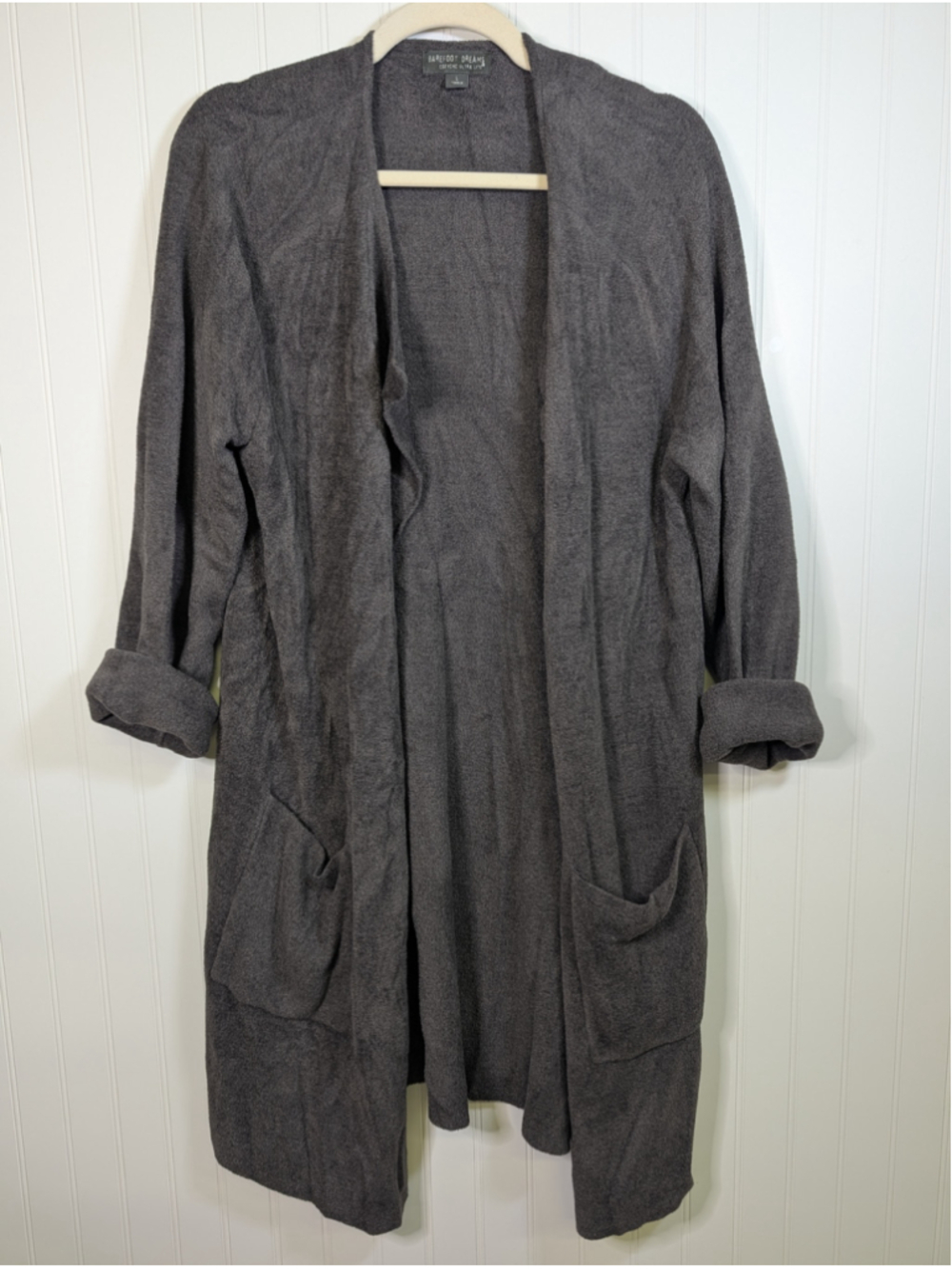 Barefoot Dreams Gray CozyChic Ultra Lite Duster Cardigan Sweater Large